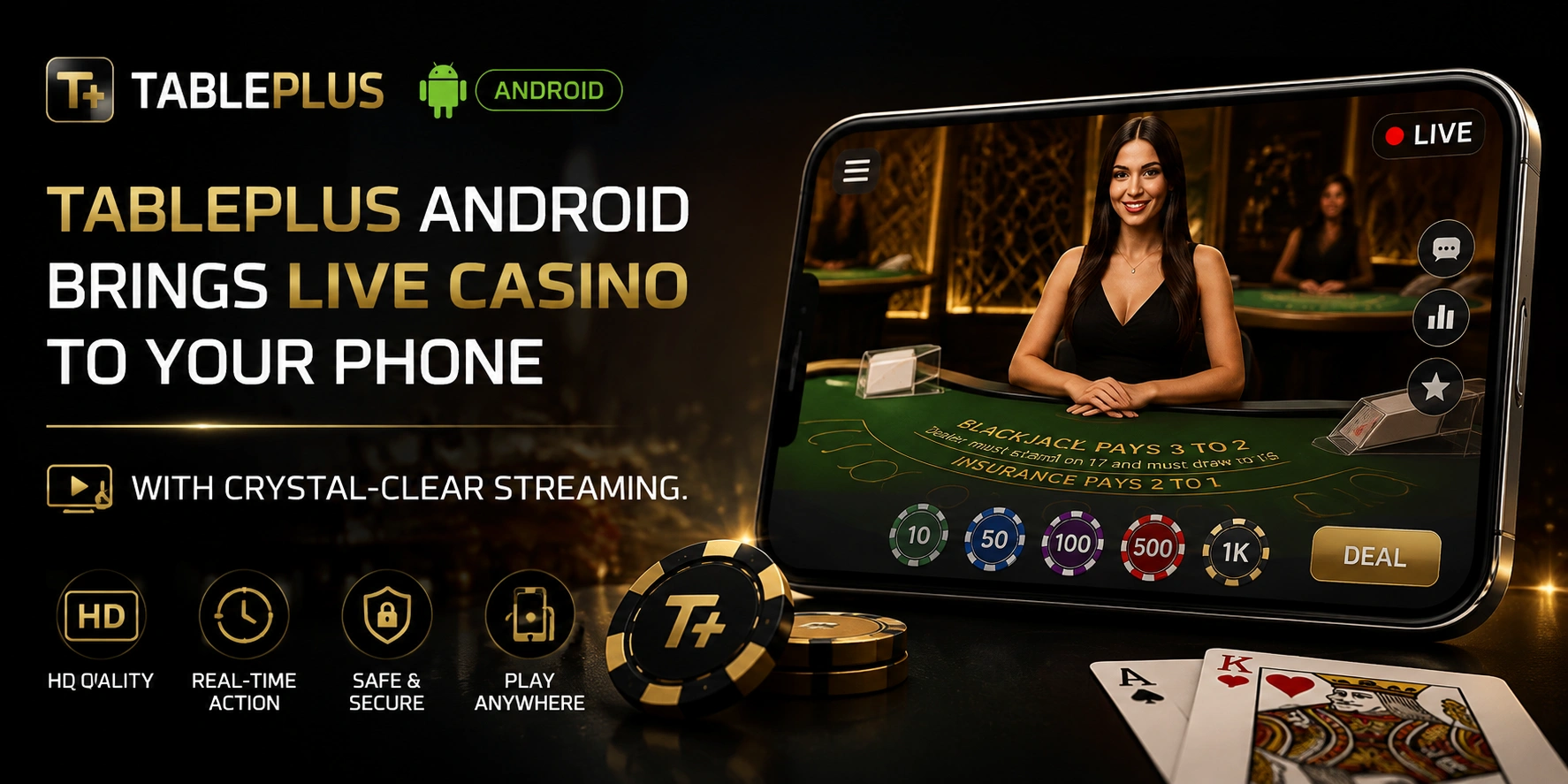 TABLEPLUS live casino interface
