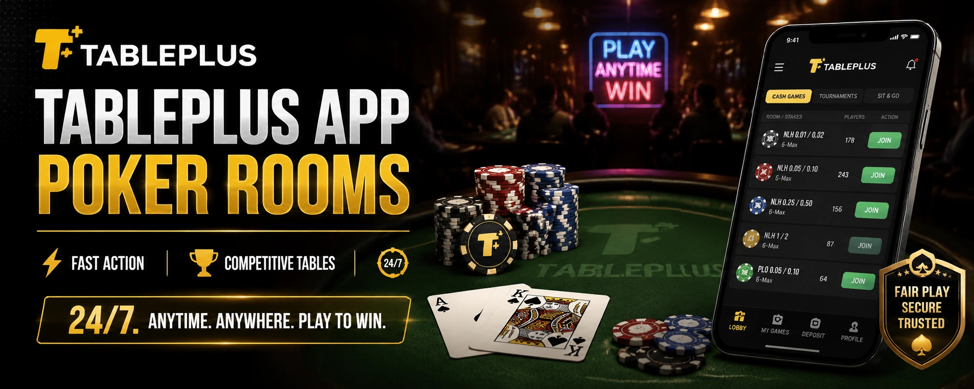 Poker gameplay screen for mobile players