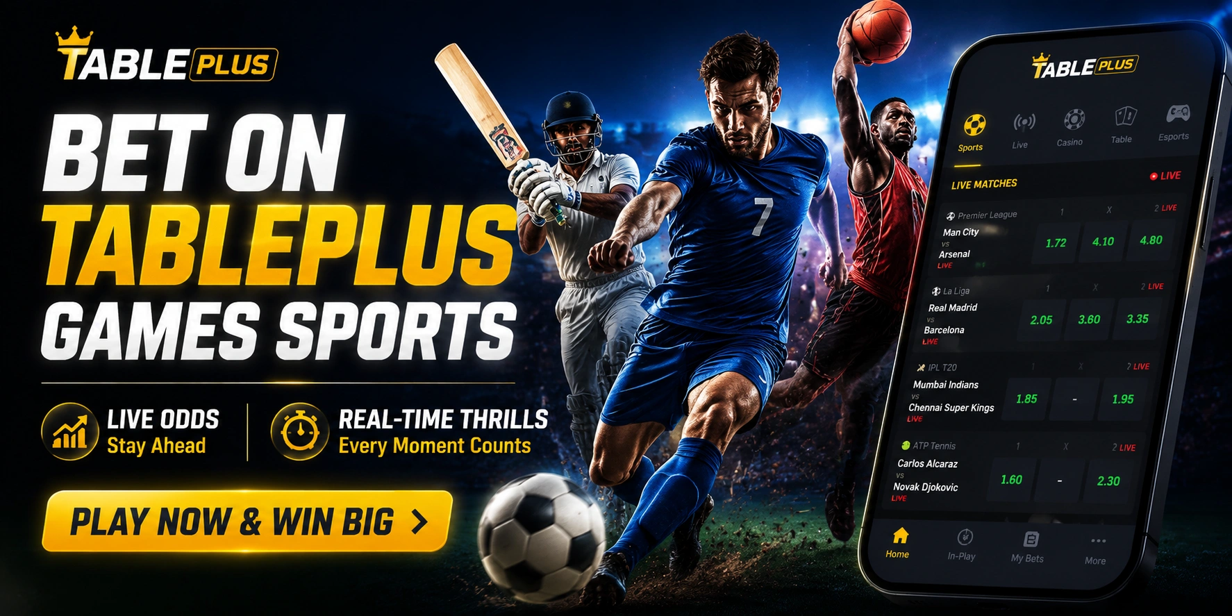 TablePlus Sports feature banner